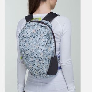 Lululemon Run From Work Backpack in Not So Petite Fleur Silver Spoon